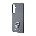 Karl Lagerfeld Saffiano Karl & Choupette Metal Pin - Samsung Galaxy S24 Case (grey)