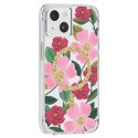 Rifle Paper Clear MagSafe - Case decorated in gold for iPhone 14 / iPhone 13 (Rose Garden)