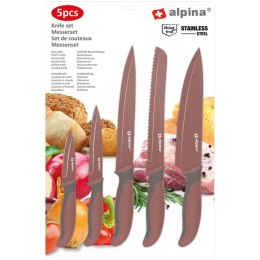 Alpina - Stainless steel knife set (Burgundy)