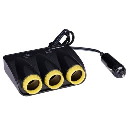 Dunlop - USB-A + USB-C 20W PD car charger / 3x 12/24V cigarette lighter socket splitter (black)