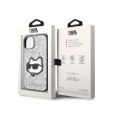 Karl Lagerfeld NFT Glitter Choupette Patch- Case for iPhone 14 Plus (Silver)