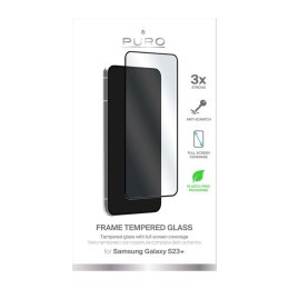 PURO Frame Tempered Glass - Tempered glass for the Samsung Galaxy S23+ (black frame)