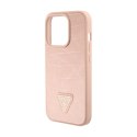 Guess Croco Triangle Metal Logo - iPhone 15 Pro Max Case (pink)