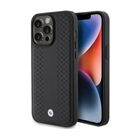 BMW Leather Diamond Pattern - Case for iPhone 15 Pro Max (Black)