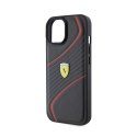 Ferrari Twist Metal Logo - Case for iPhone 15 (black)