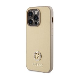 Guess 4G Strass Metal Logo - Case for iPhone 15 Pro (Gold)