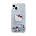 Hello Kitty Liquid Glitter Charms Kitty Head - iPhone 15 case (silver)