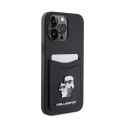 Karl Lagerfeld Saffiano Cardslot Karl & Choupette Metal Logo - iPhone 15 Pro Max Case (Black)