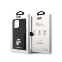 Karl Lagerfeld Saffiano Cardslot Karl & Choupette Metal Logo - iPhone 15 Pro Max Case (Black)