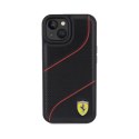 Ferrari Perforated Waves Metal Logo - iPhone 15 Case (Black)