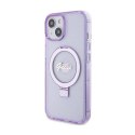 Guess Ring Stand Script Glitter MagSafe - iPhone 15 Case (Purple)