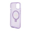 Guess Ring Stand Script Glitter MagSafe - iPhone 15 Case (Purple)