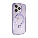 Guess Ring Stand Script Glitter MagSafe - iPhone 15 Pro Max Case (purple)