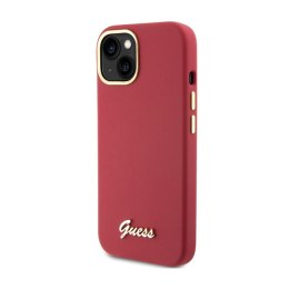 Guess Silicone Script Metal Logo & Frame - iPhone 15 Case (magenta)