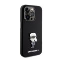 Karl Lagerfeld Silicone Ikonik Metal Pin - iPhone 15 Pro Max Case (Black)