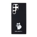 Karl Lagerfeld Silicone Choupette Metal Pin - Case Samsung Galaxy S24 Ultra (czarny)