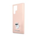 Karl Lagerfeld Silicone Choupette Metal Pin - Case Samsung Galaxy S24 Ultra (różowy)