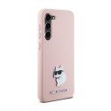 Karl Lagerfeld Silicone Choupette Metal Pin - Case Samsung Galaxy S24 (różowy)