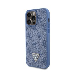 Guess Leather 4G Triangle Strass - iPhone 15 Pro Max Case (blue)