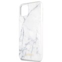 Guess Marble Tempered Glass Hardcase - Case for iPhone 11 Pro Max (White)