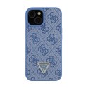 Guess Leather 4G Triangle Strass - iPhone 15 Case (blue)