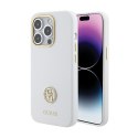 Guess Silicone Logo Strass 4G - iPhone 15 Pro Max Case (white)