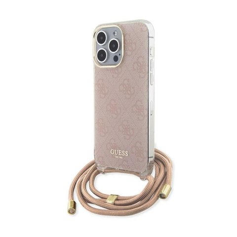 Guess Crossbody Cord 4G Print - iPhone 15 Pro Max Case (Pink)