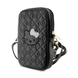 Hello Kitty Quilted Bows Strap - Crossbody bag for phone (black)