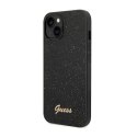 Guess Glitter Flakes Metal Logo Case - Case for iPhone 14 Plus (Black)