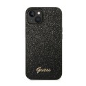 Guess Glitter Flakes Metal Logo Case - Case for iPhone 14 Plus (Black)