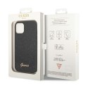 Guess Glitter Flakes Metal Logo Case - Case for iPhone 14 Plus (Black)