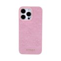 Guess Leather 4G Stamped - Case for iPhone 15 Pro (Pink)