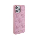 Guess Leather 4G Stamped - Case for iPhone 15 Pro (Pink)