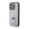 Karl Lagerfeld Fixed Glitter Choupette Logo Metal Pin - Case iPhone 15 Pro Max (silver)