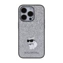 Karl Lagerfeld Fixed Glitter Choupette Logo Metal Pin - Case iPhone 15 Pro Max (silver)