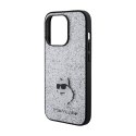 Karl Lagerfeld Fixed Glitter Choupette Logo Metal Pin - Case iPhone 15 Pro Max (silver)