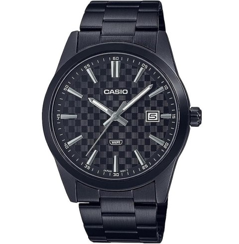 CASIO DATE CARBON LOOK DIAL BLACK SERIE- Black