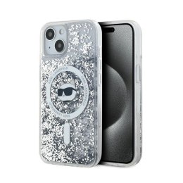 Karl Lagerfeld Liquid Glitter Choupette Head MagSafe - Case for iPhone 15 / 14 / 13 (Transparent)
