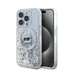 Karl Lagerfeld Liquid Glitter Choupette Head MagSafe - iPhone 15 Pro Case (Transparent)