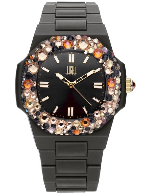 LIGHT TIME Mod. POLYCARBONATE - Black w-strass