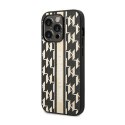 Karl Lagerfeld Monogram Stripe - Case for iPhone 14 Pro (Brown)