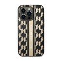 Karl Lagerfeld Monogram Stripe - Case for iPhone 14 Pro (Brown)