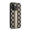 Karl Lagerfeld Monogram Stripe - Case for iPhone 14 Pro (Brown)