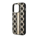 Karl Lagerfeld Monogram Stripe - Case for iPhone 14 Pro (Brown)