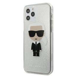 Karl Lagerfeld Iconik Glitter - Case for iPhone 12 Pro Max (Silver)