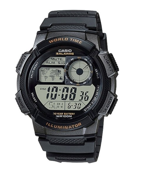 CASIO Mod. WORLD TIME ILLUMINATOR - 5 Alarms, 10 Year battery