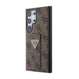 Guess Grip Stand 4G Triangle Strass Logo - Case Samsung Galaxy S24 Ultra (Brown)