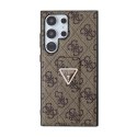 Guess Grip Stand 4G Triangle Strass Logo - Case Samsung Galaxy S24 Ultra (Brown)