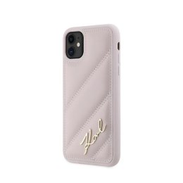 Karl Lagerfeld Diagonal Quilted Script - Case for iPhone 11 (Pink)