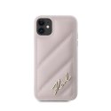 Karl Lagerfeld Diagonal Quilted Script - Case for iPhone 11 (Pink)